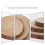 6Pièces Coasters Bois Beige Ronds Protection Table Maison Élégante 6
