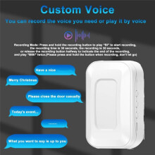 Rechargeable  Welcome Doorbell Welcome Sensor Wireless Welcome Doorbell Voice Reminder for Store Entrance White
