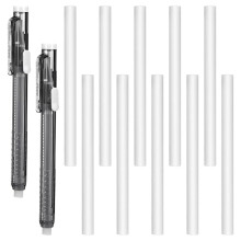 12 Pcs Retractable Mechanical Eraser Pen Pen-Style Erasers Precise Erasing Pens White Pencil Eraser Refill
