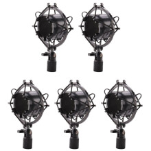 5X Universal 3KG Bearable Load Mic Microphone Shock Mount Clip Holder Stand Radio Studio Sound Recording Bracket Black