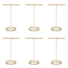 6X Soporte de ExhibicióN de Pendientes Estante de ExhibicióN de Pendientes de Oro Escaparate de Pendientes en Forma de T Dorado