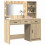 VidaXL vidaXL Dressing Table with Mirror Lights 2 pcs Brown Engineered Wood 4