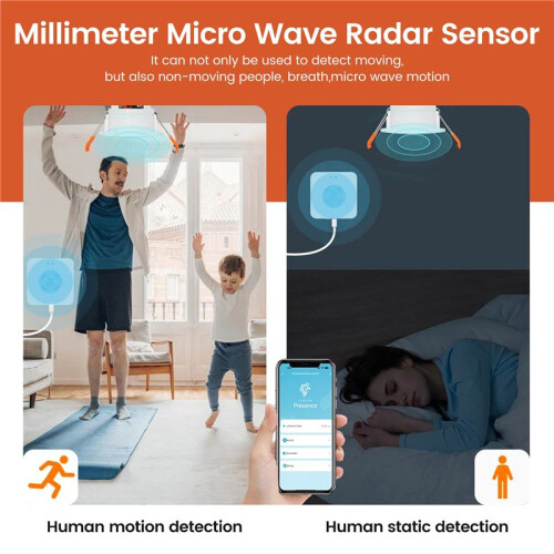ZigBee 24G  Human Presence Sensor with Luminance Detection Accuracy Tuya Intelligent Human Micromotion Sensor 2