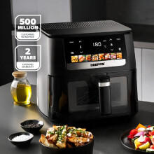 GEEPAS Vortex 6.5L Digital Air Fryer 1700W 8-in-1 LED Touchscreen Oil Free Cooker 40-200°C Non-Stick Basket 2YR Warranty