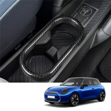 Crbon Fiber Car Center Water Cup Holder Cover Sticker for Cooper E SE J01 EV Electric J05 Aceman 2024 2025