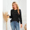 Damenpullover Rundhalsausschnitt Gefältelt Herbstlich Elegant Schwarz L — damenpullover schwarz, wellenpullover, pullover rundhalsausschnitt 6