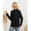 Damenpullover Rundhalsausschnitt Gefältelt Herbstlich Elegant Schwarz L — damenpullover schwarz, wellenpullover, pullover rundhalsausschnitt 3