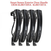 4pcs Black  Exterior Door Handle 4L0837205A 4L0837207A for  Q7 2007-2015 Door Handle W/Key Button 4L0 837 205B