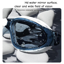 YUKE Anti Fog Swimming Goggles with Swim Cap No Leaking Large Frame Protection for Adults Easy Adjustable Clear Vision B