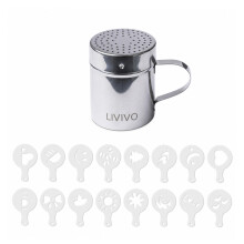 LIVIVO Coffee Art Stencil Kit Cocoa Duster