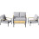 Birchtree BIRCHTREE 4-Seater Garden Furniture Set Single Double Sofas With Matched Coffee Table Grey 2