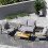 Birchtree BIRCHTREE 4-Seater Garden Furniture Set Single Double Sofas With Matched Coffee Table Grey 6