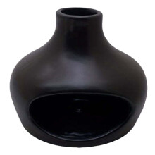 Elegant Ceramic Burner with Chimney - Perfect for Meditation, Yoga, and Aromatherapy - Decor Gift Black