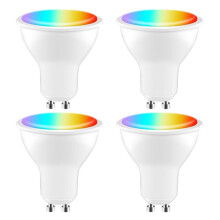 Tuya GU10 Lâmpada LED Inteligente Regulável 5W AC200-240V WIFI + Controle de Aplicativo Life Funciona com Alexa Home 4 Peças