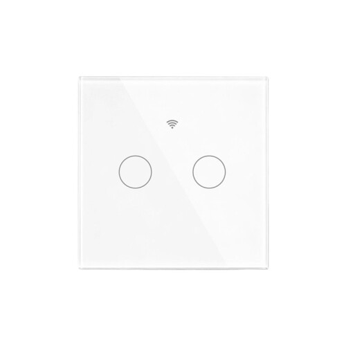 Tuya  Matter Light  WiFi EU Standard 2-Way   Glass Touch Panel APP Remote Control Voice White