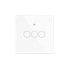 Tuya  Matter Light  WiFi EU Standard 3-Way   Glass Touch Panel APP Remote Control Voice White