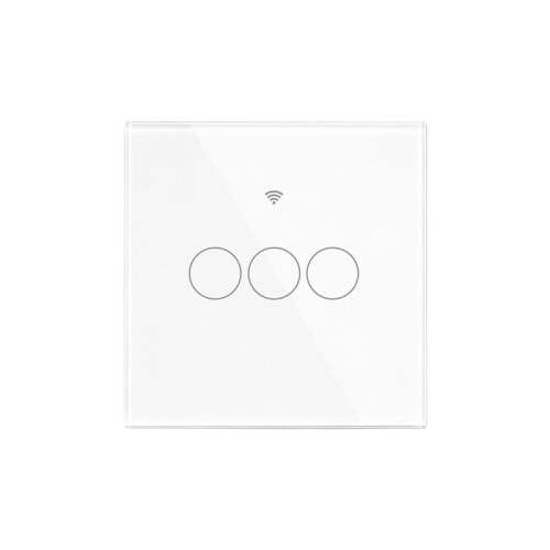 Tuya  Matter Light  WiFi EU Standard 3-Way   Glass Touch Panel APP Remote Control Voice White