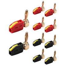 10PCS 90 Degree 4mm Banana Plugs,Right Angle Banana Speaker Plug Connectors for Speaker Wire, Audio/Video Receiver