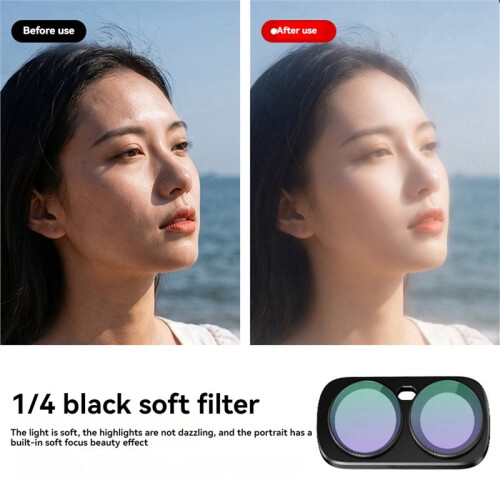 Magnetic Filter for  Dual Lens Camera Light Pollution Filter UV CPL 1/4 Black Diffusion Filter Light Pollution