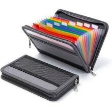 A6 Size Expanding File Folders,13 Pockets File Organizer Document Folder for Home School Pack of 2