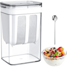 Grekisk Yoghurt Sikt Grekisk Yoghurt Maskin 1100 Ml Kapacitet Tvättbar Vassle Separator med Lock Återanvändbar Yoghurtfilter