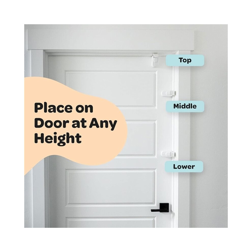 4pcs Snap  Child Proof Door Latches for Bedrooms, Portable No Drill Door Lock for Baby, Toddler & Pet Safety