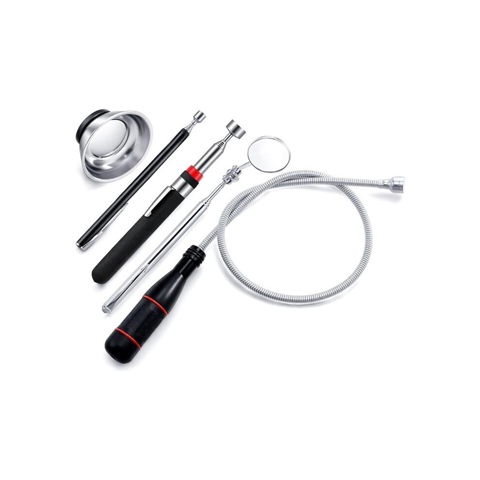 5 Pcs Telescopic Magnetic Pickup Tool, Magnetic Pickup Tool Set With Magnetism Parts Tray, Retractable Mirror 6032793625270