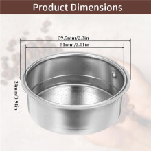 51mm Espresso Filter for CM5418, Double Cup Filter Basket, Double Layer Pressurized Coffee Filter Fits 51mm Portafilter