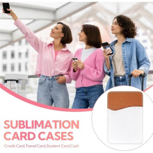 Carteira de Telefone Sublimada em Pacote com 24 Peças, Porta-Cartão de Telefone em Couro PU, Porta-Cartão Adesivo para A Maioria Dos Celulares