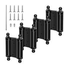 4 PCS 3''Double Action Spring Door Hinges - Dual-Swing Saloon Door Hinges, Swinging Door Hinge with Screws and Pins