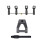 4 in 1 Microphone Clip Stereo T-Bar Thread Adapter Bar Mount Stand Tripod Floor Stand for Interview Speech Chorus Studio 1