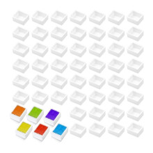 1.8ml Watercolor Half Pan 50 PCS White Plastic Empty Half Pans for Watercolour Paint Gouache Plastic Artists Palette