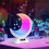 Moon Shaped Wire  Touch Adjustable Bedroom Sound Ambient Romantic Lighting Alarm Clock Function 2