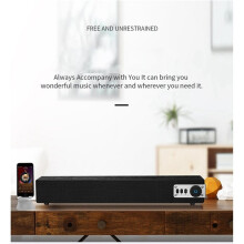 Sound Bar Speaker Wooden Multimedia Bar BT5.0 Speaker 52mm 4Ω Dual-Speaker USB AUX TF Card Input Interfaces