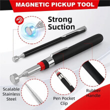 5 Pcs Telescopic Magnetic Pickup Tool, Magnetic Pickup Tool Set with Magnetism Parts Tray, Retractable Mirror