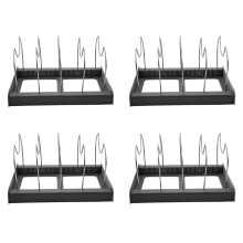 4X 7 Dividers Stainless Steel Pot Lid Holder Expandable Pan Organizer Rack Drawer Type Adjustable Utensils Organize