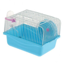 2er-Pack Hamstertransportkäfige mit Laufrad, Wasserflasche und Futternapf, tragbarer Kleintiertransporter für Reisen, 23 x 17,5 x 16 cm