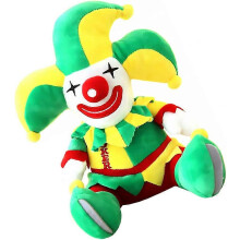 Bambola di peluche a forma di clown verde da 28 cm, morbida e delicata sulla pelle, ideale come cuscino per dormire e per la decorazione di interni.