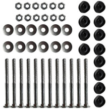 12 Pack Trampoline Spacers With Screws, Galvanised Steel Black Trampoline Replacement Fixing Accessories for Trampoline Safety