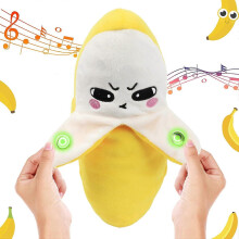Giocattolo di peluche pianoforte a induzione banana, strumento musicale interattivo a sensori per bambini, modalità singolo e multigiocatore