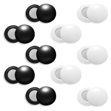 10 Paar magnetische Startnummernclips, schwarz-weiße Kunststoff-Nummernhalter für Marathon, Radfahren, Bergsteigen, Skifahren und Leichtathletik