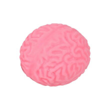 Balle anti-stress rose à presser, en TPR, 7 x 6 x 6 cm.
