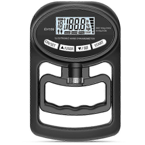 Hand Dynamometer Grip Strength Tester 265lbs 120kgs Electronic with USB Charging Memory