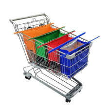 Set di 4 borse riutilizzabili per carrello della spesa con borsa termica, fondo a rete, alta capacità, lavabili in lavatrice.