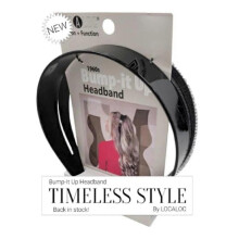 Bump It Up Hoofdband, breed antislip kunststof, zwart, voor vrouwen bij gezichtswassen, sporten, huidverzorging en haarstyling