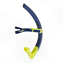 Front-Mounted Centre Breathing Swim Training Snorkel, Tapered Design, Food Grade Silicone Mouthpiece, Adjustable Bracket, Blue
