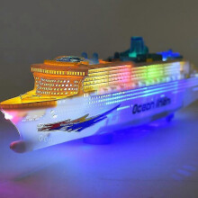 Spielkreuzfahrtschiff Modell, Zinklegierung und ABS, mit Rückzugsfunktion Musik Licht, für Kinder ab3 Jahren, Schwimmbad Spiel,49 x11 x6 cm
