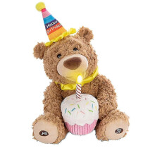 Orso di peluche musicale per compleanno, ricaricabile USB, si muove a ritmo, cotone PP, marrone, 37 x 18 x 15 cm