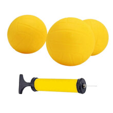 Spike Replacement Balls, Mini Soft Yellow Volleyball for Roundnet Games, PVC Material, with Inflation Pump, for Indoor Outdoor Family Activities