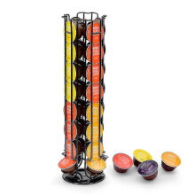 Capsule Holder Compatible with Dolce Gusto, 32 Pod Rotatable Storage Tower, Black